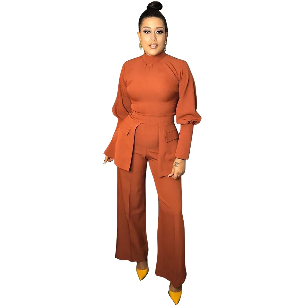 Wide Leg Loose Long Sleeve Chiffon Jumpsuit Women Summer