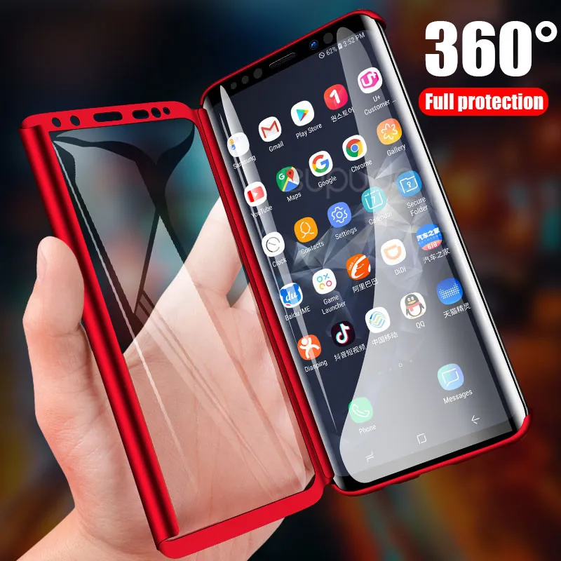 360 полный охват чехол для huawei наслаждаться 8 плюс защитный Пластик основа +
