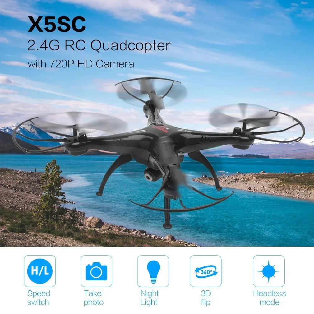 

Original SYMA X5SC Drone with 720P HD Camera 2.4G Smart RC Quadcopter Aircraft Headless Mode 3D Flips Speed Mode