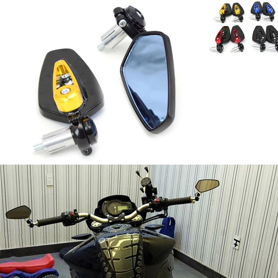 

Universal Handlebar Grips Side Mirror Motorcycle Rearview Mirror For Kawasaki versys Z800 Z750 Z1000 ZZR600 W800 z 800 1000 750