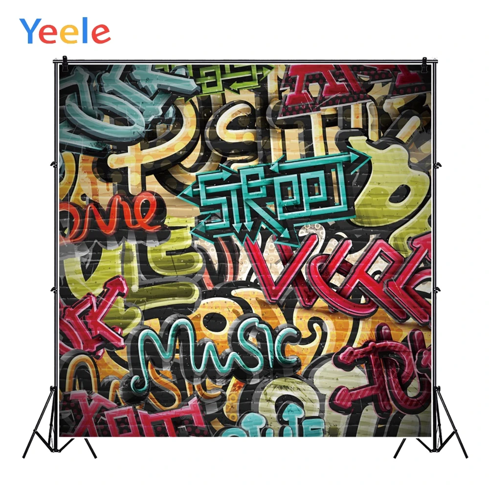 

Yeele Graffiti Brick Wall Artist Self Portrait Personalized Photographic Backdrops Photography Backgrounds For Photo Studio