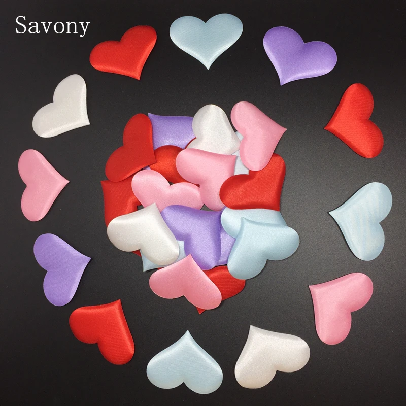 

300pcs 50mm/30mm/20mm/13mm Fabric Heart table scatter Wedding Party Confetti Table Decoration birthday party Decorative Supplies