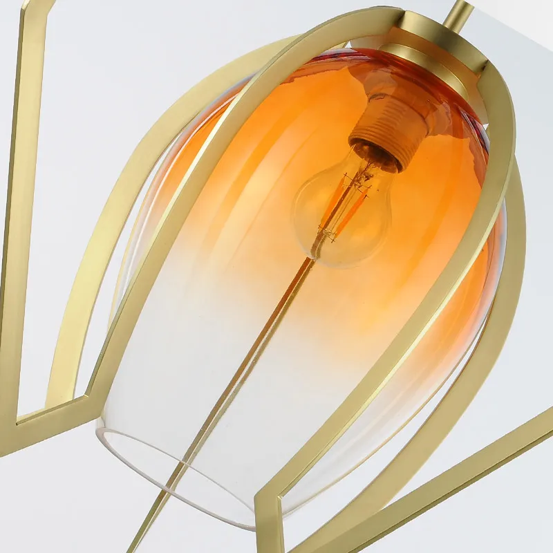 Modern Simple gradient glass pendant lights light led hanglamp loft decor lamps light fixtures hanging lamp Living room bedroom
