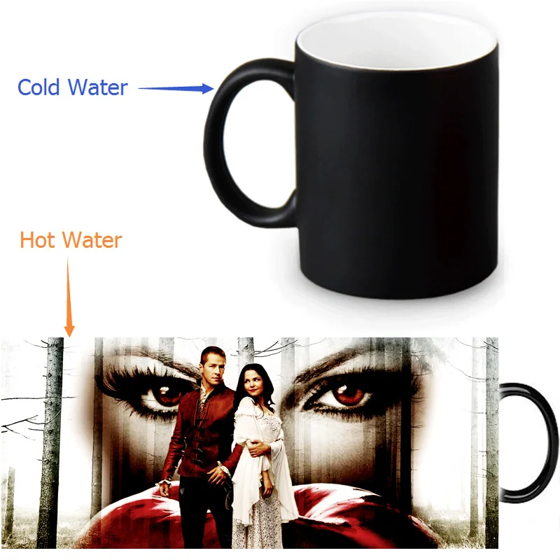 

Once Upon a Time cool photo morphing coffee mugs transforming morph mug heat changing color cup ceramic Tea Cups