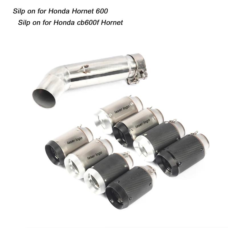 

for Honda 600/cb600f Non-destructive installation 50.8MM Connector Motorcycle Middle Pipe with Exhaust Silencer System