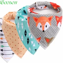 Reusable Washable Cotton Baby Bibs Burp Cloth Print Arrow Wave Triangle Baby Bibs Cotton Adjustable Baby Meal Bib Infant Bibs