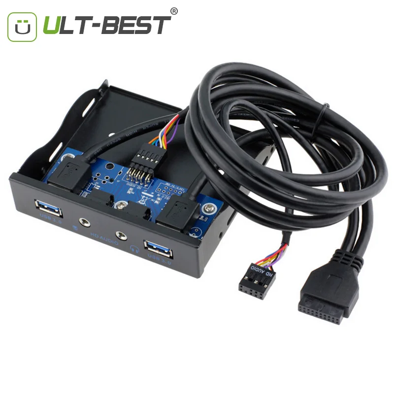 Ult-أفضل قوس اللوحة 20pin usb 3.0 لوحة الجبهة مع الصوت إلى ميناء المزدوج usb 3.0 hub + كبل الصوت ل 3.5 \