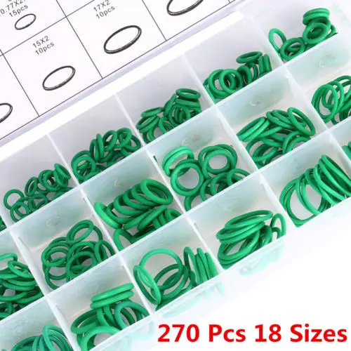270 Pcs 18 Sizes Kit Car Air Conditioning HNBR O Rings Car Auto Vehicle