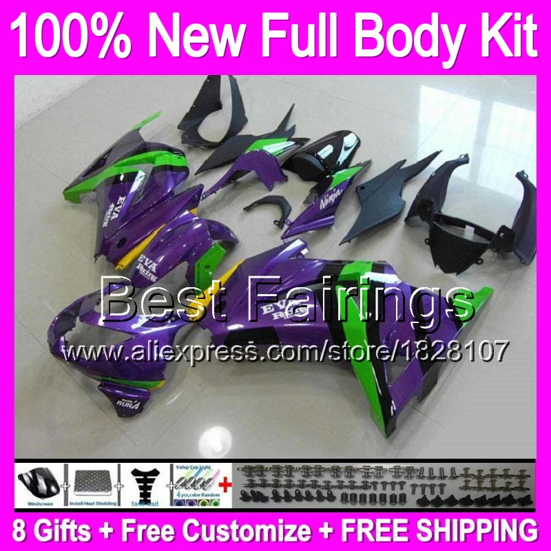 +decal+ 08 09 purple green 10 11 12 For Kawasaki Ninja EX250 ZX250R purple B455 EX 250 250R 2008 2009 2010 2011 2012 Fairing +decal+ 08 09 purple green 10 11 12 For Kawasaki Ninja EX250 ZX250R purple B455 EX 250 250R 2008 2009 2010 2011 2012 Fairing