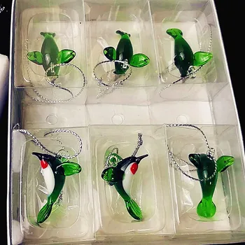 Custom Handmade Murano Glass Hummingbird Figurines Easter Lovely Miniature Bird Animals Pendant Home Garden Decoration Statues Bagas Nygroho835