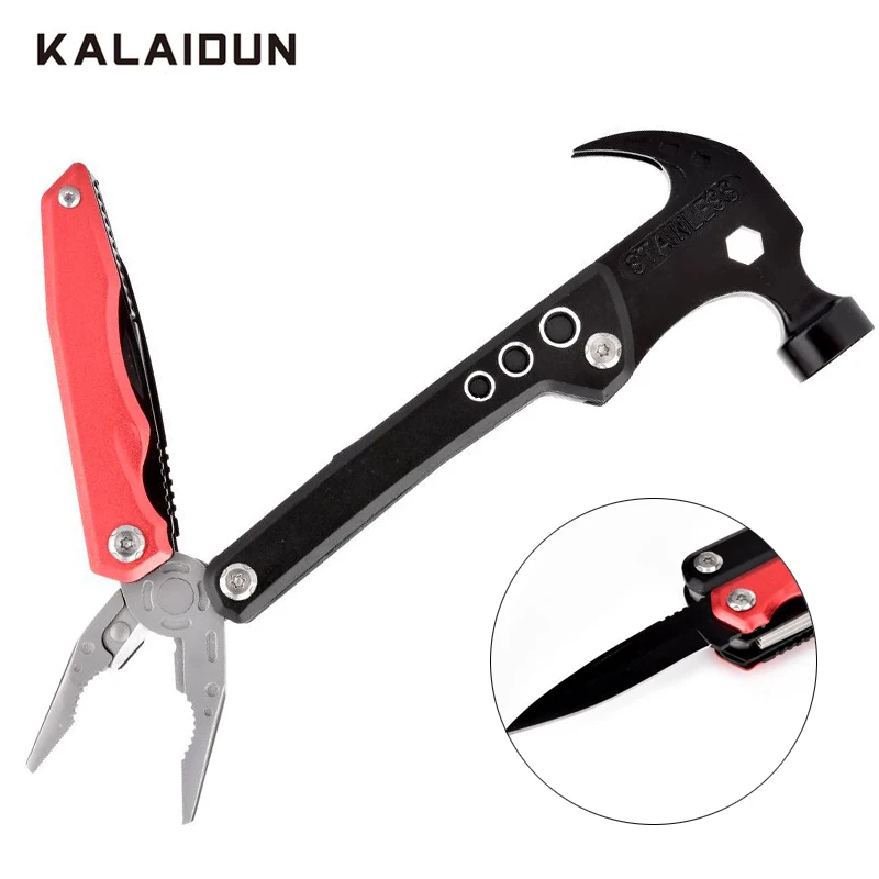 

KALAIDUN Multitool Crimping Tool Alicate Wire Cable Stripper Pliers Hammer Folding Knife Screwdriver Set Survival Hand Tools