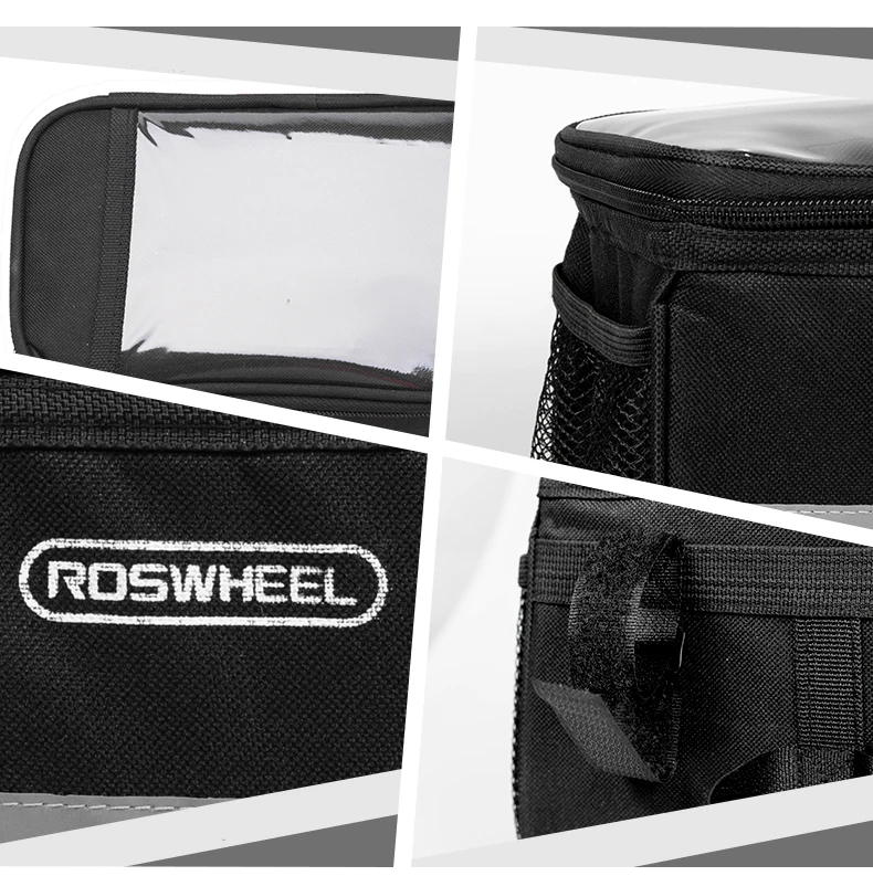 Perfect ROSWHEEL Mountain Bike Handlebar Bag Riding Bike Phone Case Tool Bag Front Pannier Cycling Bicycle Bag/Cover/Basket Sacoche Velo 7