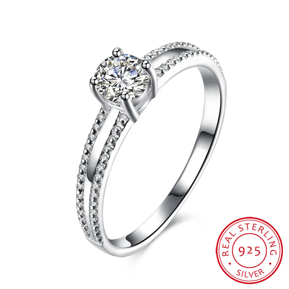 

R731 Silver Fashion wedding Jewelry flower with red crystal stone ring for women New Top Quality Silver Plated & Stamped 925