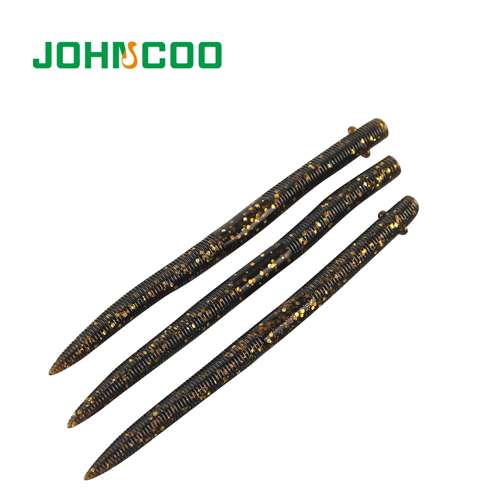 

JOHNCOO Newest 10pcs Artificial Bait 12.3cm 5.1 Fishing Lure Plastic Worm Grub Carp Fishing Lures Soft Lures free shipping