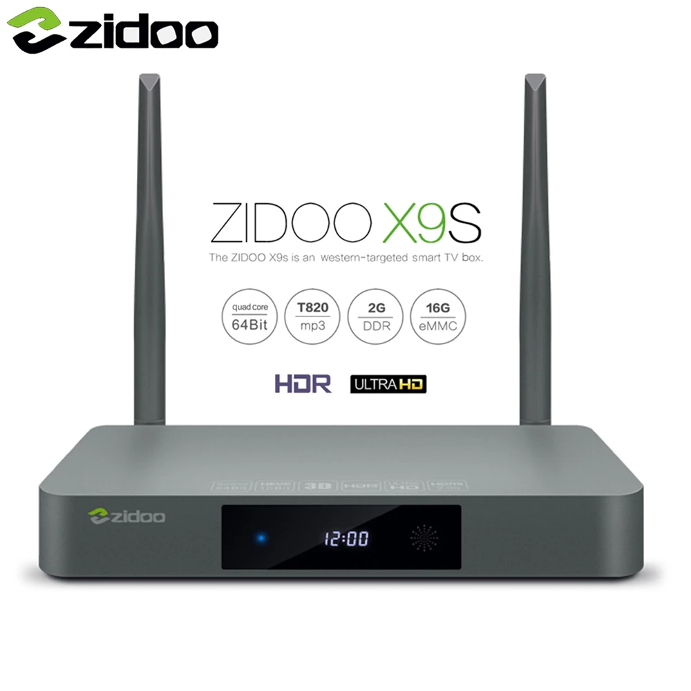 

Zidoo X9S Smart Android TV Box 2G 16G Quad-core Cortex-A53 CPU 64bit Android 6.0 System Bluetooth 4.0 Support 5G WiFi 1000M LAN