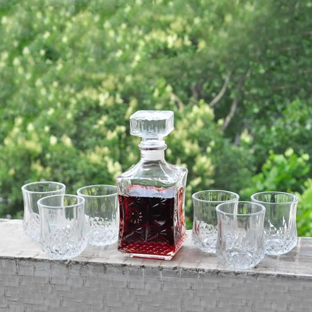 Download Crystal Glass 750ml Wine Bottle with 6 Glass Cups Set Wine ... Yellowimages Mockups