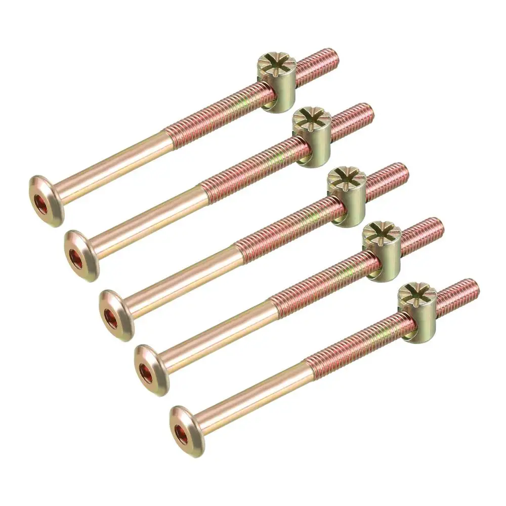 

uxcell 5sets M6x85mm M6x90mm M6x100mm Furniture Bolts Nuts Set Carbon Steel Barrel Nuts Dowel Nut Fixing Screws Set Connector