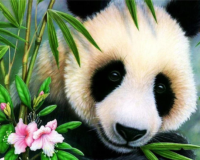 

A2938 Diamond Embroidery Home Decor Cross Stitch Panda 100% Resin Tool dril Painting Cross Stitch Mosaic Needlework
