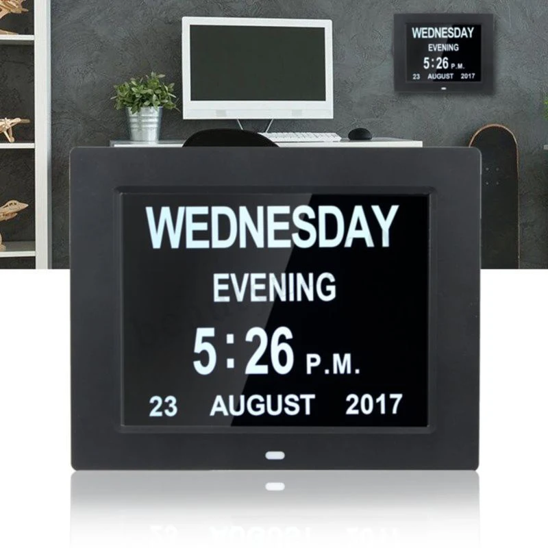 Reloj LED ABS gran pared Digital calendario tiempo pantalla LED día semana año pantalla relojes blanco/Negro DC 5 V 1A 8 ”con adaptador Reloj LED ABS gran pared Digital calendario tiempo pantalla LED día semana año pantalla relojes blanco/Negro DC 5 V 1A 8 ”con adaptador