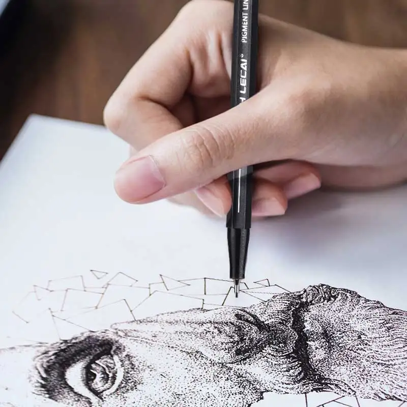 Pigment Liner Pigma Micron Ink Marker Pen Different Tip Black Brush Drawing Pen Fineliner Sketching Pens Art Markers Supplies