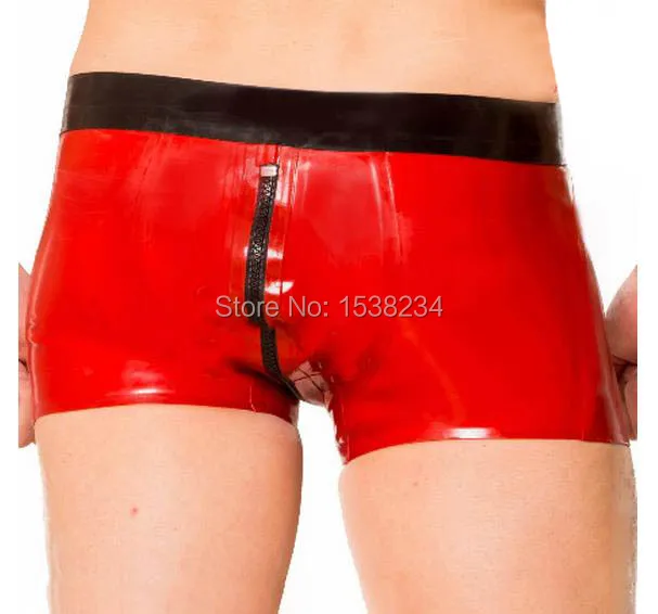 Латексные боксеры с отделкой молнией на промежности латексные резиновое нижнее