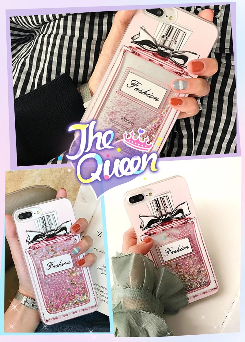 Чехол Marchcover для iPhone 6 6S 7 8 Plus XS Max XR X блестящий чехол с изображением флакона духов