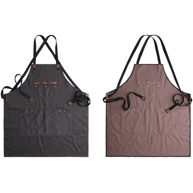 Canvas Apron Crossback Cotton Straps E7-5