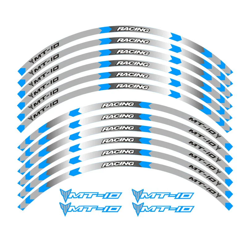 12 шт. высококачественный мотоцикл MT10 наклейка для колес полоса светоотражающий обод для YAMAHA MT-10