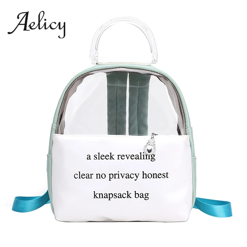 

Aelicy Transparent Small Backpack Women Quality Clear Plastic School Bag Students Travel Hiking Fashion Satchel New Fashion