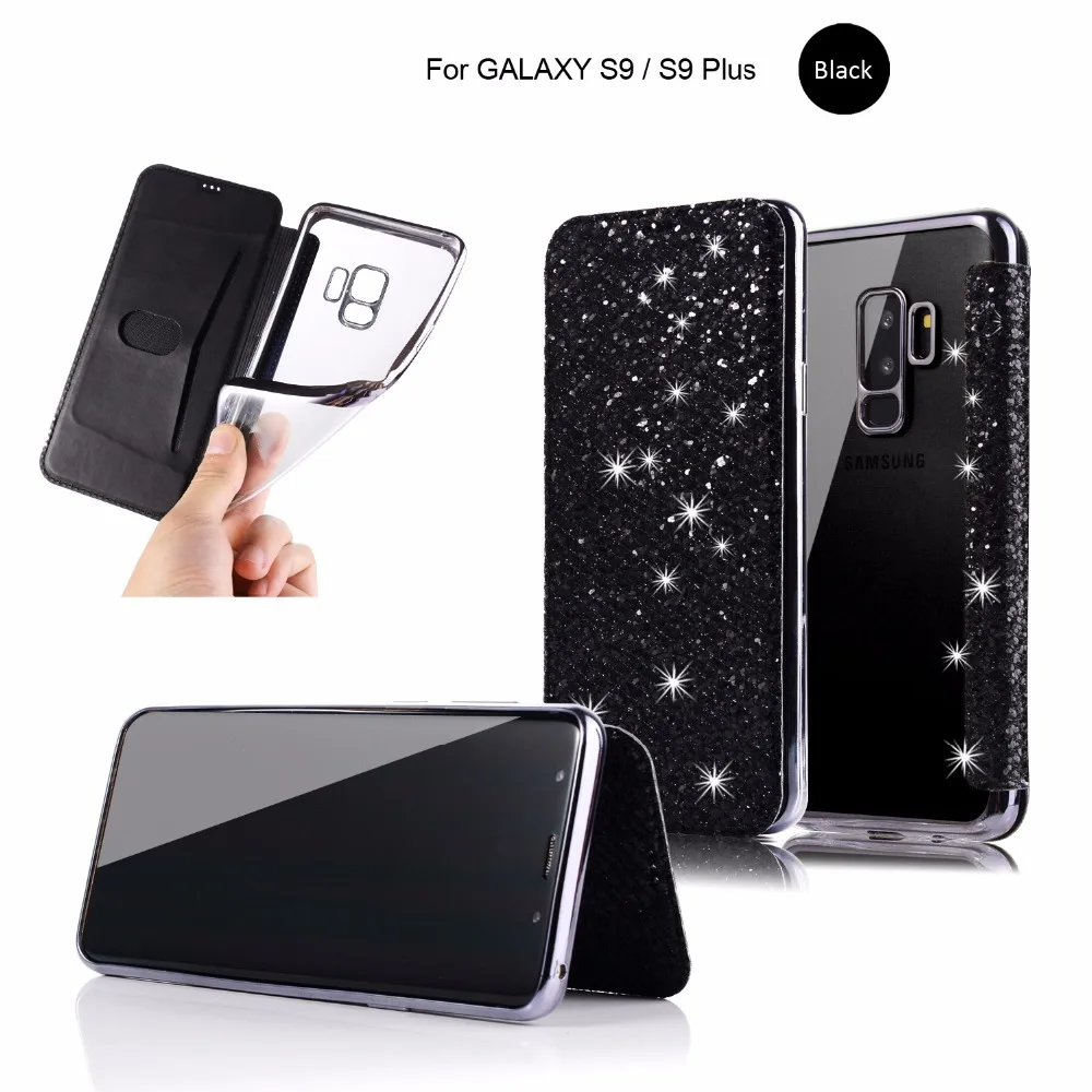 Шикарный кожаный чехол бумажник с откидной крышкой для телефона Samsung Galaxy s8 s9 Plus
