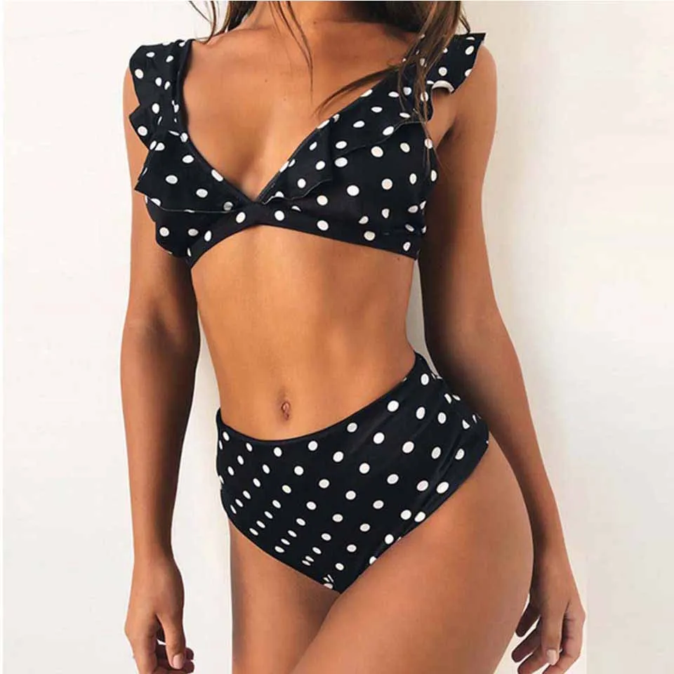 KayVis Sexy Bandeau Flabala Bikinis Women Swimsuit Brazilian Bikini Set Ruffle Bathing Suit Swimwear Biquini maillot de bain
