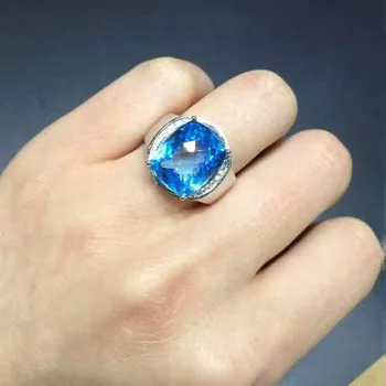 

Anillos Qi Xuan_Blue Stone Fashion Jewelry Rings_Finger Rings_S925 Solid Sliver Blue Stone Rings_Manufacturer Directly Sales