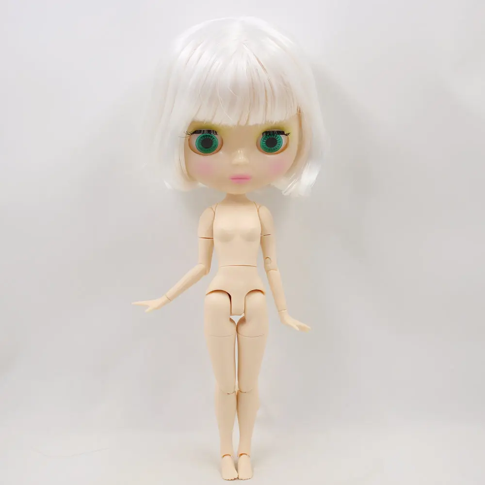 Ледяной обнаженный завод Blyth кукла серии No. BL136 белые волосы боб стиль прозрачной кожи сустава тела Neo BJD - Цвет: like the picture
