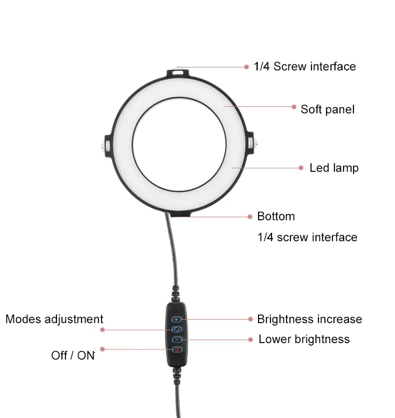 KOLIVAR 6 ''светодиодный селфи телефон кольцо свет для живого макияжа фотографии с держателем телефона для iPhone 7 8 Youtube Android смартфон