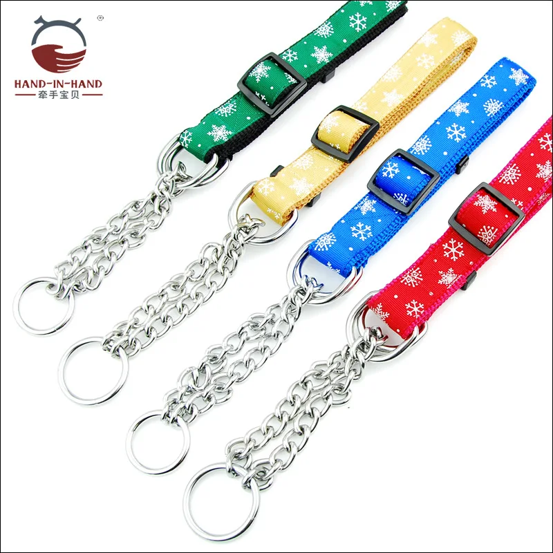 

Pet Products Large dog Snowflakes Print Choke Chain Collar Width 2.5cm