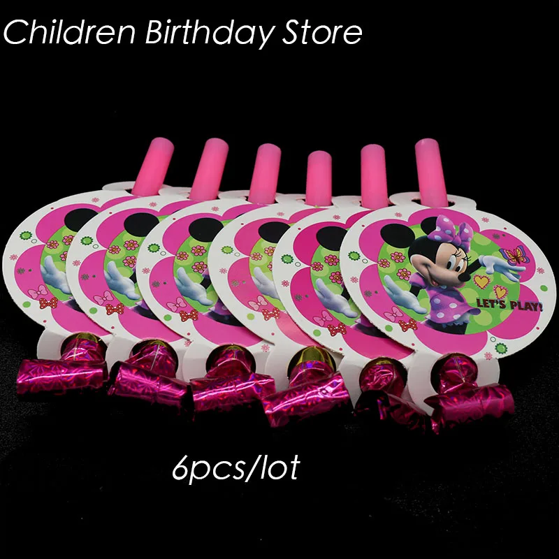 6pcs Lot Minnie Mouse Blowouts Minnie Mouse Birthday Party