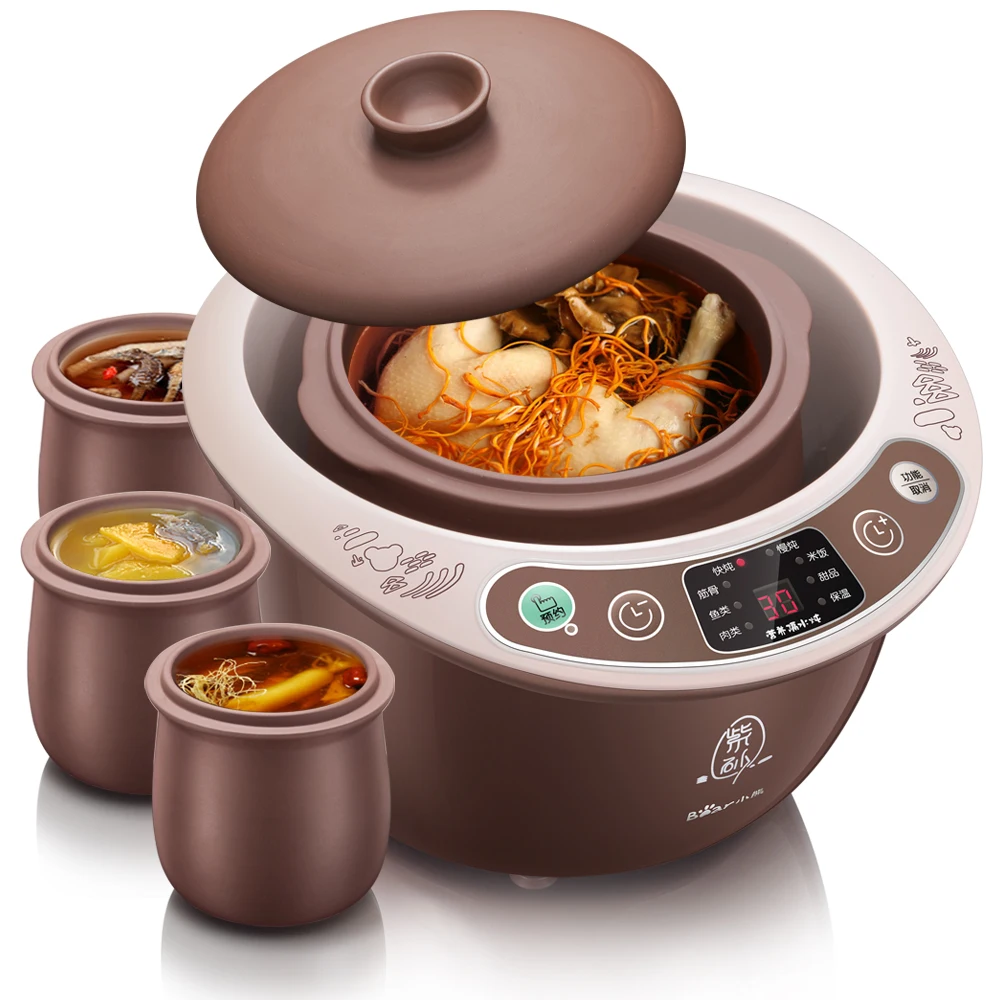 Automatic Purple Casserole Pot Reserved Electric Cooker Porcelain Slow