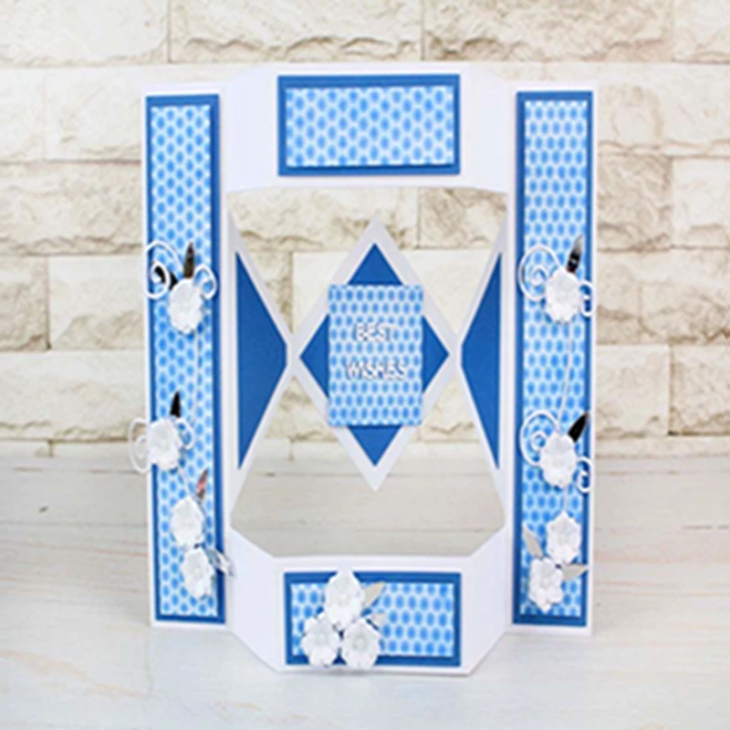 

Fold Geometric Decoration Die Cut Scrapbooking Template Handmade Decoration Paper Card Album Photo Making DIY Stencil Craft