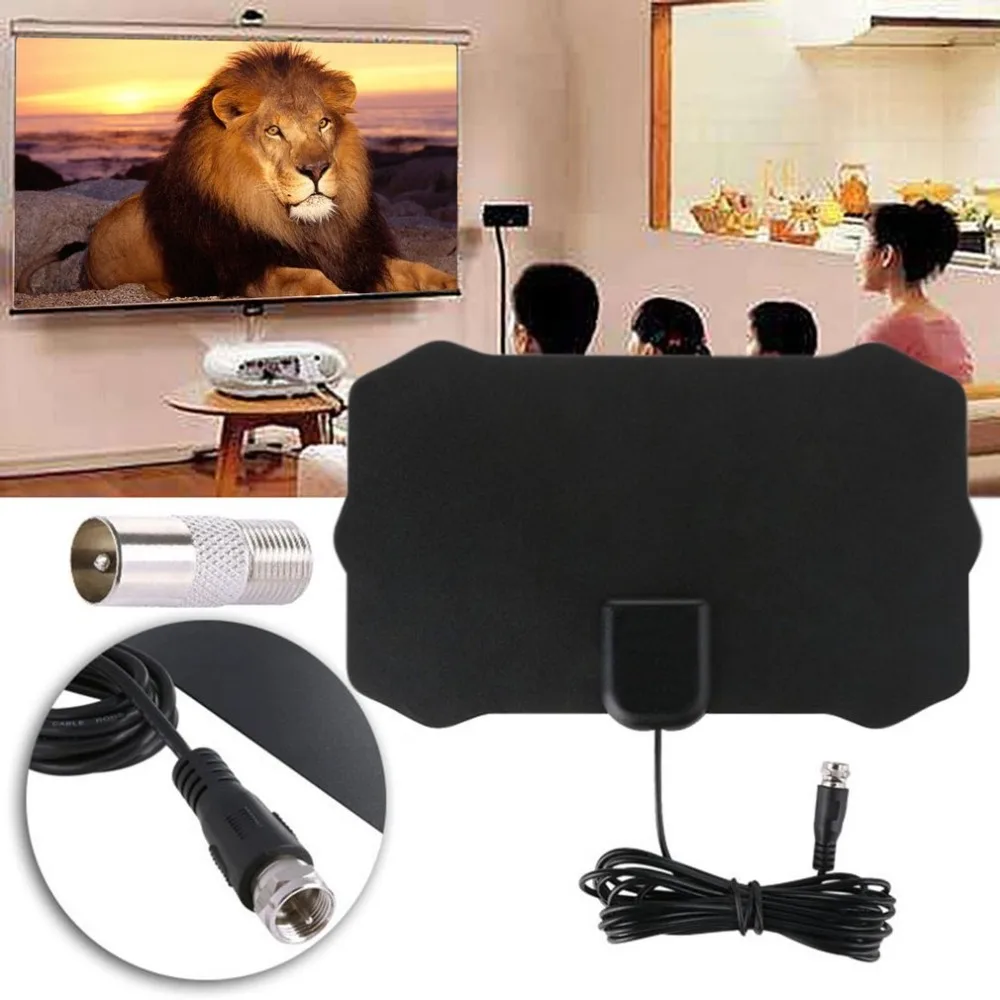 

Mini Digital TV Aerial 1080P HD 50 Miles Reception Range Household Indoor Aerial VHF UHF Television Aerial Easy Installation