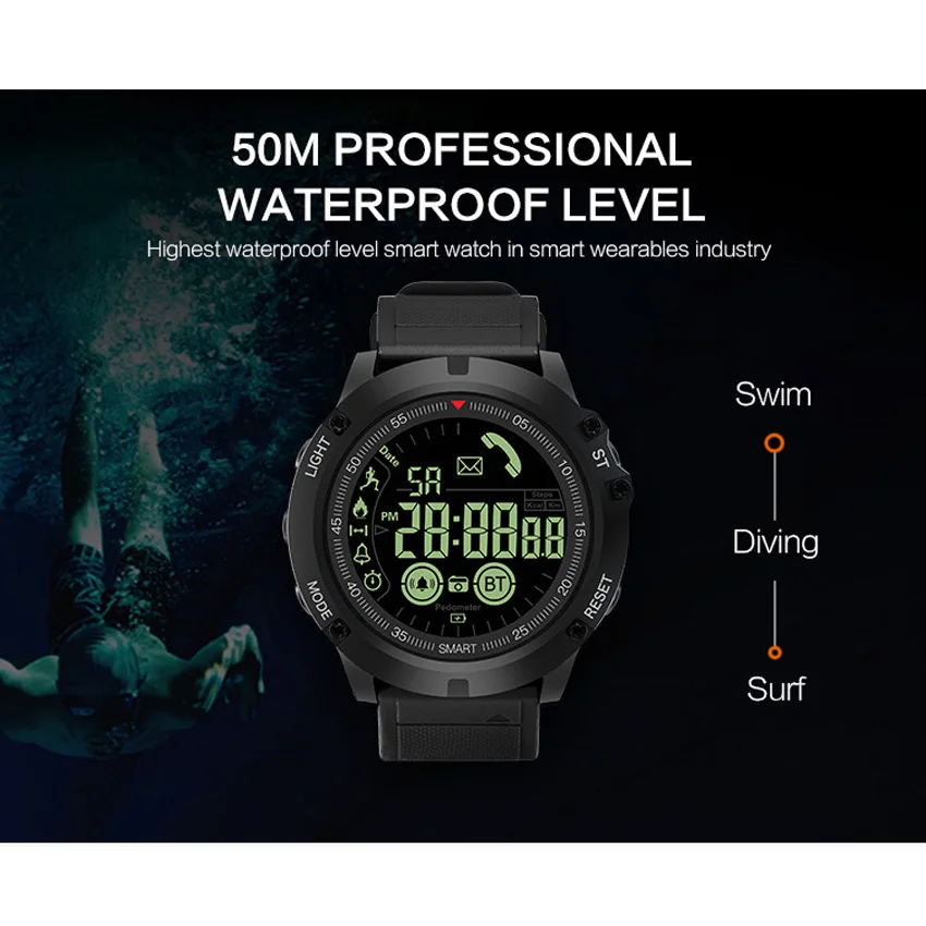 M-juniu EX17S smart watch GMT Two Places All-day Activity Record Sport Information Reminder Men 1.24 Inch Display Smartwatch