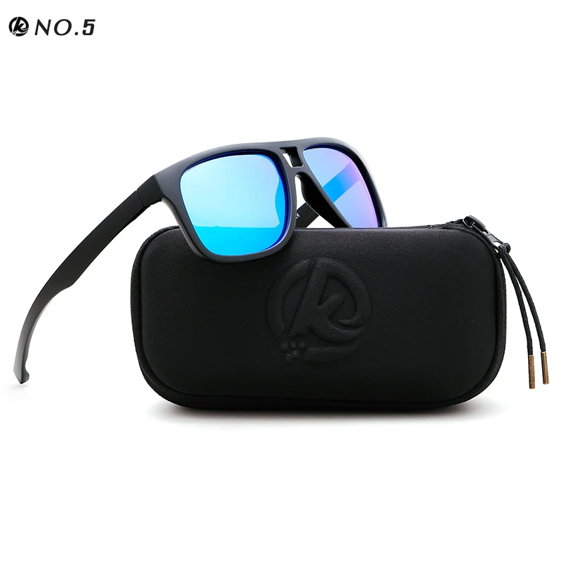 KDEAM легкие поляризационные солнцезащитные очки для мужчин и женщин, очки Polaroid с черным Чехол KD9433 - Цвет линз: C5