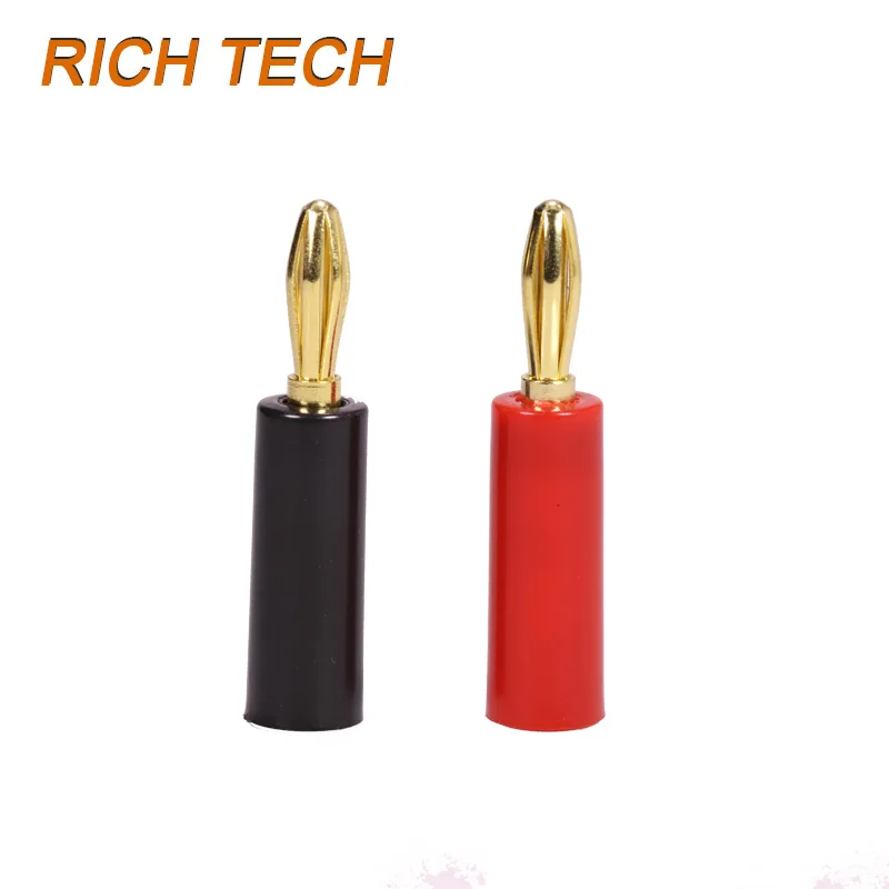 6Pcs Black + Red Wire Audio Speaker Banana Plug Connectors 4mm Adapter