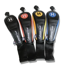 Гольф-мастер с длинным горлом вязанный деревянный клубный головной чехол для гибридных спасательных работ(2 3 4 5 6 UT) черный желтый синий 0 диапазон