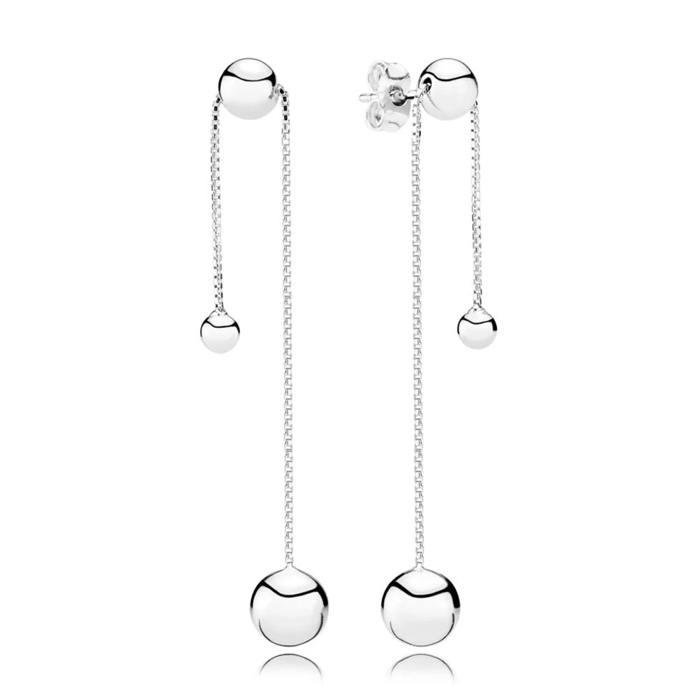 

Kristie 100% 925 Sterling Silver New Original Exquisite Style Noble 297535 String of Beads Hanging Earrings Jewelry