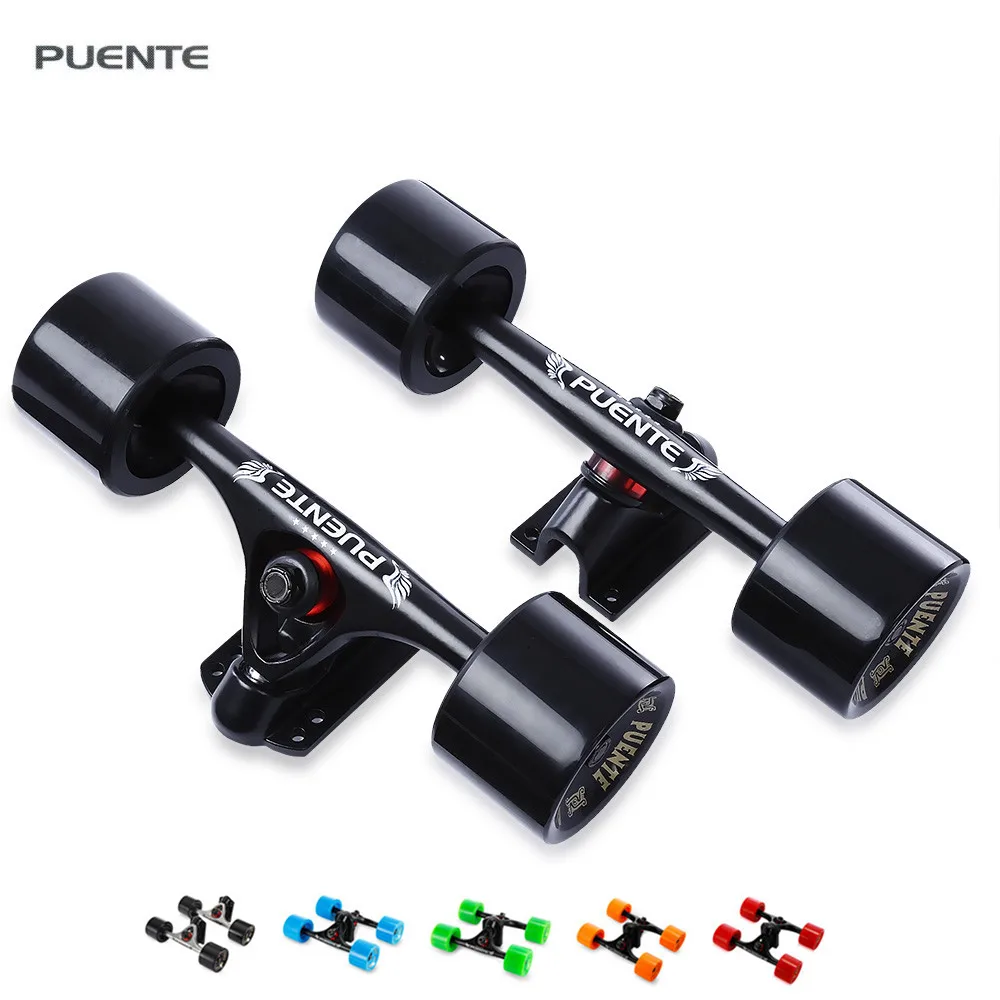 

New Arrival 1 Pair Skateboard Truck With Skate Wheel + Riser Pad + Bearing + Hardware Accessory Installing Tool for Skateboard