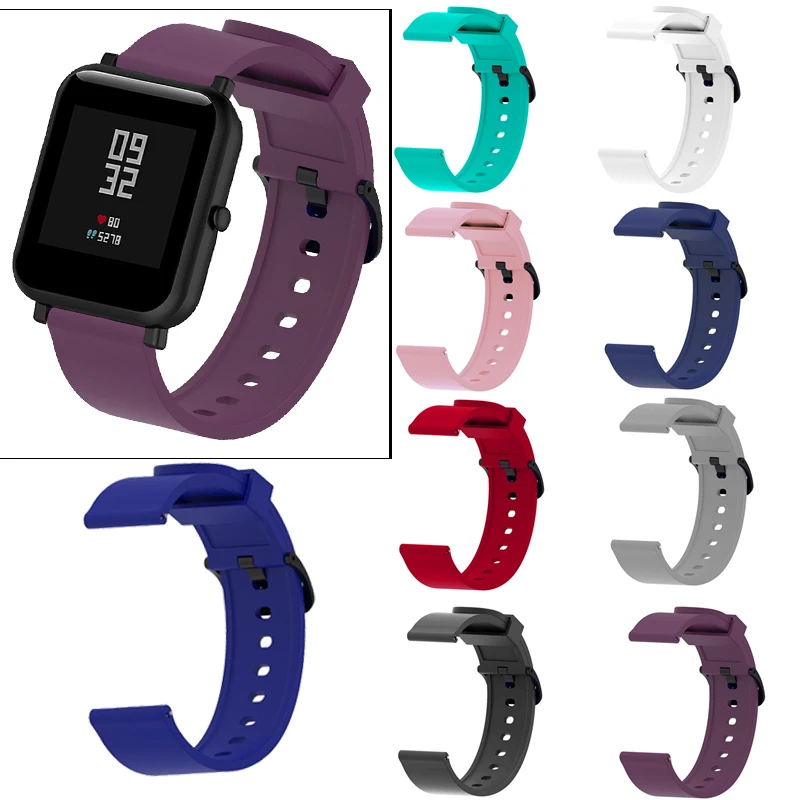 Силиконовый спортивный ремешок для смарт-часов Xiaomi Huami Amazfit Bip 20 мм сменный
