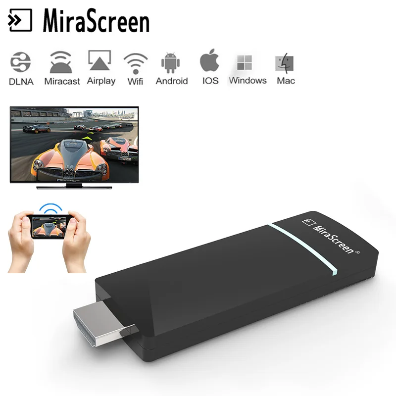 Новый MiraScreen A3 беспроводной WiFi Дисплей донгл приемник 1080P HD TV Stick Miracast Airplay
