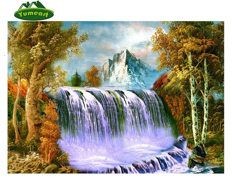 

Square Diamond 3d Painting Pinturas Modulares Full Diamond Pattern Waterfall Set 30*20cm for Picture of Diamonds Embroidery