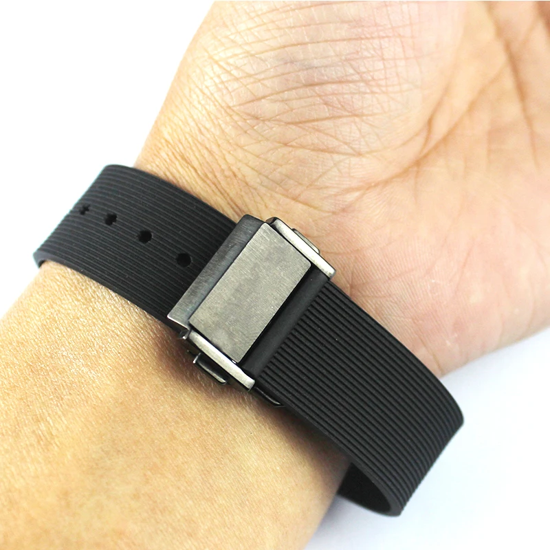 Reloj-accesorios-19mm-X-25mm-caucho-cuero-para-Hublot-Big-Bang-serie-de-los-hombres-y