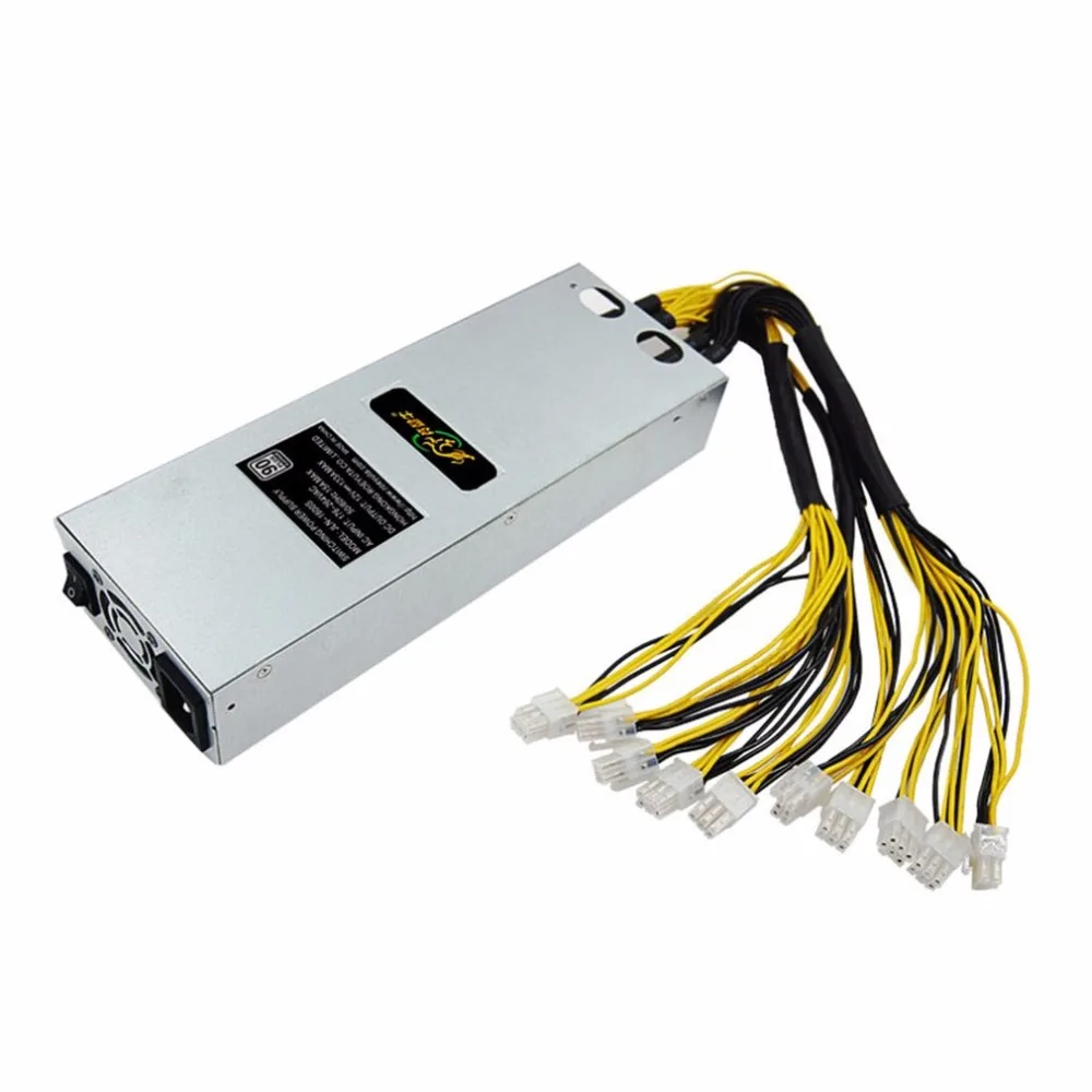 

Roeyuta JLN-1600S L3+1600W Miner Power Supply for S9 S7 with Single Way Output 4cm Cooling Fan BTC Graphics Card Power Supply